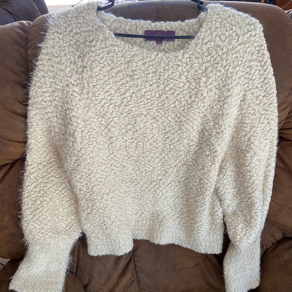 Fuzzy winter sweaters (Lg and Med size)